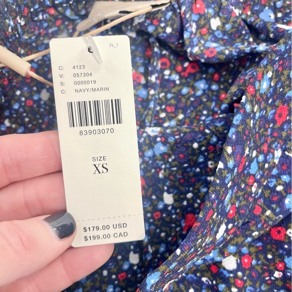 NWT Anthropologie x Stella Nova Olive Pants in Navy Ditzy Blue Floral Print XS - Picture 9 of 14